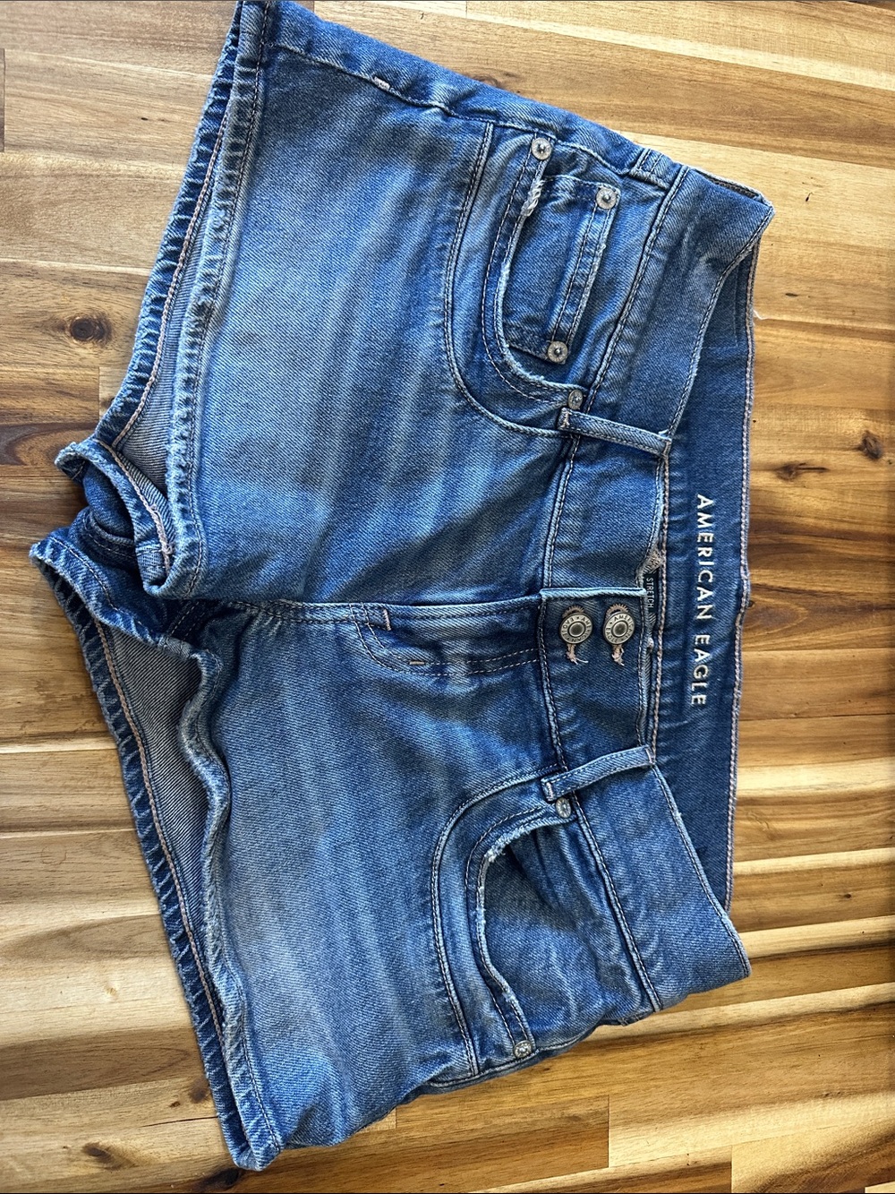 American Eagle Outfitters Jean Shorts. Super low rise perfect shortie. New 2026